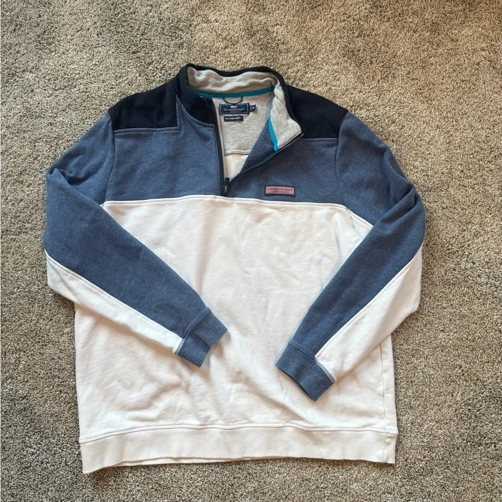 Men's Vineyard Vines Quarter Zip Pullover Colorblock Zip-Up Sweater Size XL
